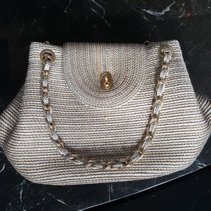 Eric Javits Gold and Silver Woven Purse